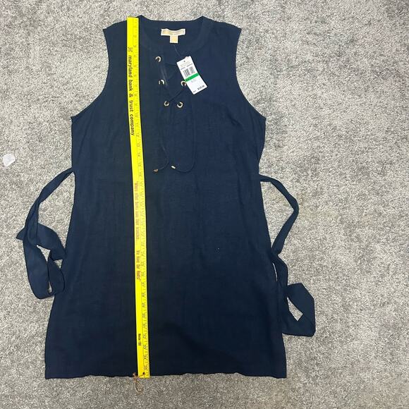 Michael Kors Dress Size Large Linen Navy - Picture 3 of 15